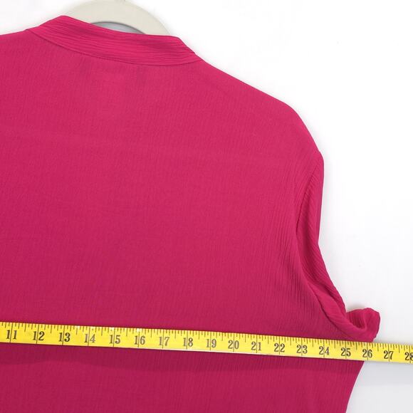 Sag Harbor 2 Pcs Set Pants & Tunic Embroidered Gauzy Women 1X Fuchsia Travel - Picture 12 of 14